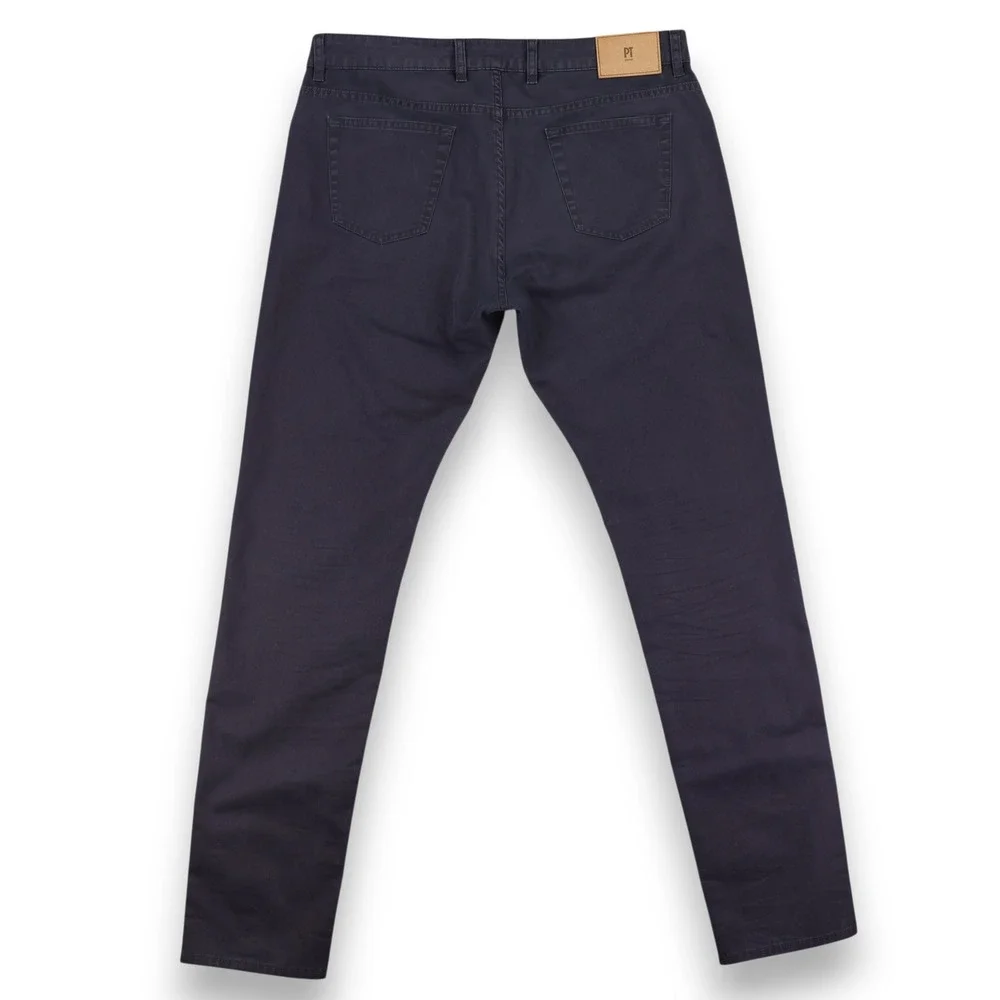 PT Torino Jazz Pants Men 37x36 Navy Blue Stretch Slim Fit 5 Pocket Luxury Italy